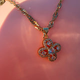 Crystal Clover 18K GP