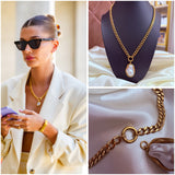 Hailey Pearl drop 18K gold plated Cuban Necklace