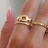 18K GP buckle ring adjustable