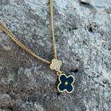 Black clover with pavè 18K GP