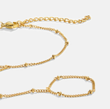 Hand Chain beaded Bracelet 18K GP