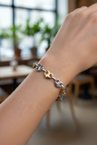 Heart Mariner Chain link bracelet two-toned