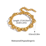 Heart Mariner chain link bracelet 18K GP