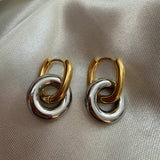 Margaux Two tone & gold circle hoop earrings