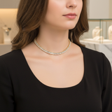 Diana 18K gold plate Tennis choker Necklace