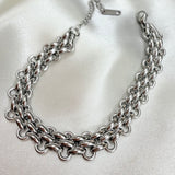 Vintage style link bracelet 18k gold/silver plated