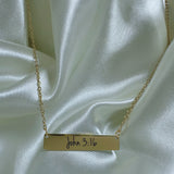 John 3:16 gold bar necklace