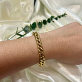 Gold-tone Cuban link bangle