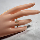 18K GP TBand CZ Ring Adjustable