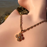 Crystal Clover 18K GP