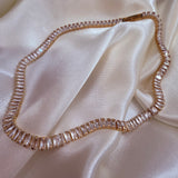 Diana 18K gold plate Tennis choker Necklace