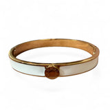 Raffia colored enamel Bangle (gold/silver)