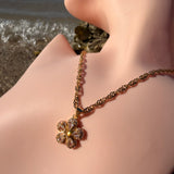 Crystal flower necklace 18K GP