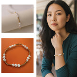 Trio Freshwater pearl in gold