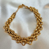 Vintage style link bracelet 18k gold/silver plated