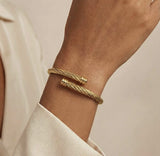 Rope twisted bracelet bangle 18K GP