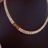 Diana 18K gold plate Tennis choker Necklace