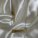 Jeremiah 29:11 gold bar necklace