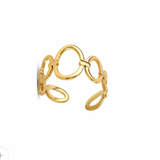 18K GP Oval loop Adjustable Ring