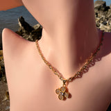 Four-leaf clover with pavé crystals CZ 18K GP