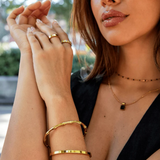 Gold Bamboo Bangle 18K GP