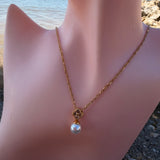 Mini clover pearl Necklace 18K GP
