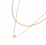 Tay layered tennis cut 2 necklace