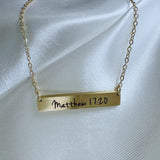 Matthew 17:20 Gold Bar Necklace