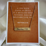 Matthew 17:20 Gold Bar Necklace