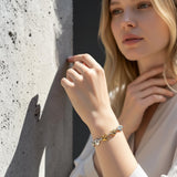 Heart Mariner Chain link bracelet two-toned