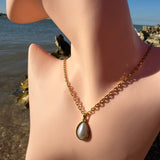 Pearl Tear drop gold necklace 18K GP