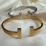 Tbangle gold/silver tone
