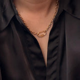 Michelle Carabiner Rolo Split chain necklace 20”