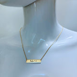 Psalm 91:4 gold bar necklace