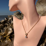 Mini clover pearl Necklace 18K GP