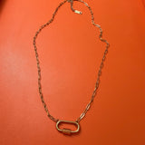 Michelle Carabiner Paper clip Split chain necklace 20”