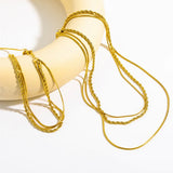 Minimalist 3 Layer 18K gold necklace